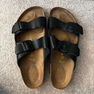 New Birkenstock Arizona black leather sandal EU 43